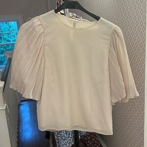 Gorgeous ivory blouse with pleated flowy sleeves